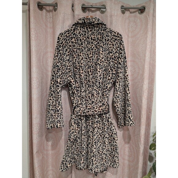Victoria Secret Plush Robe Womens Animal Leopard Printv2 Slide Pockets XL/XXL - Picture 2 of 11